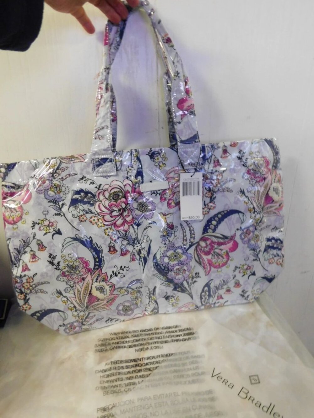 Vera Bradley City Shopper Tote Wipe Clean Hummingbird Park # 23338-Q31 NWT